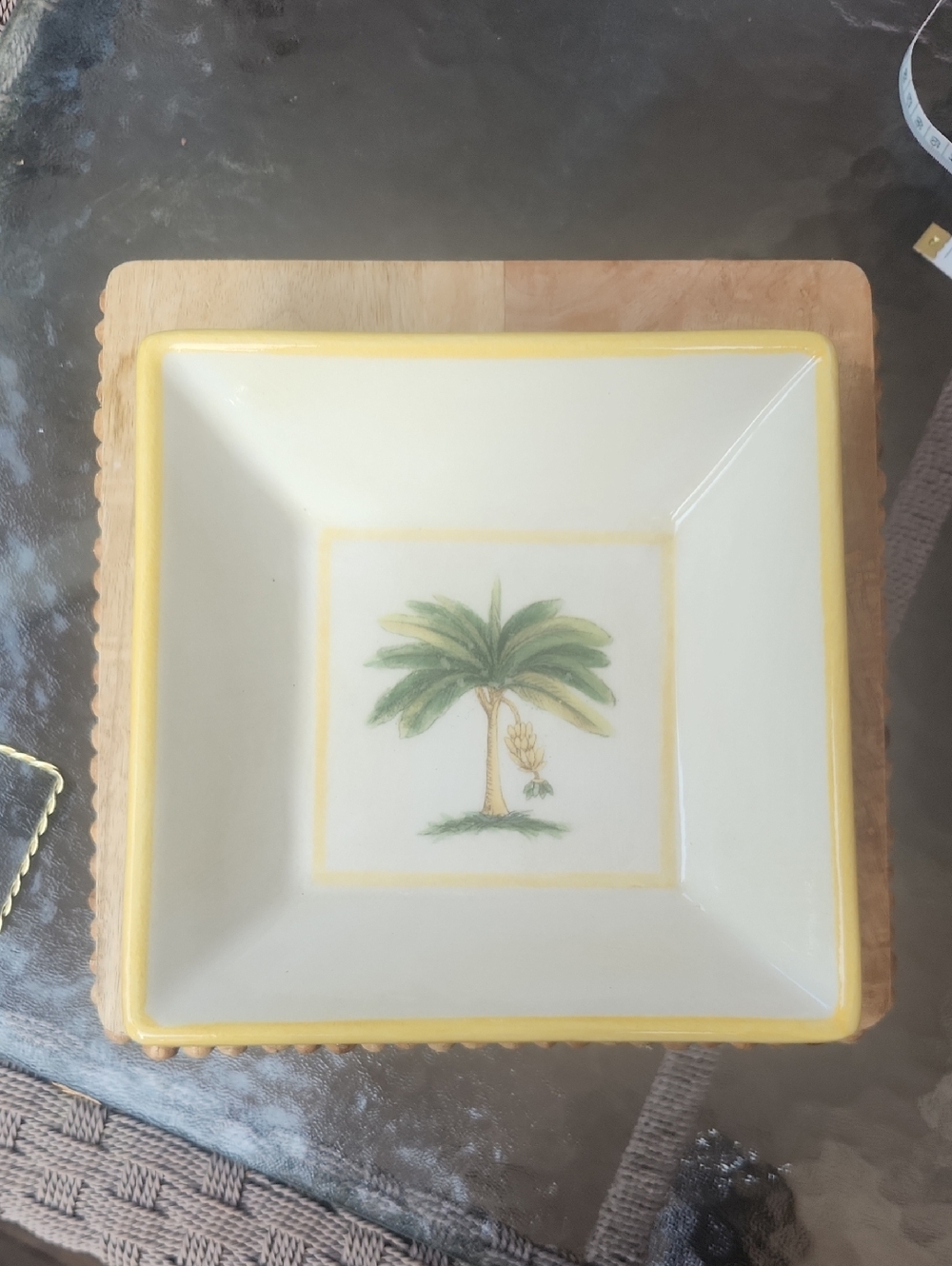 Williams Sonoma Palm/ Banana Tree Ceramic 8 " Bowl Made In Italy Discontinued